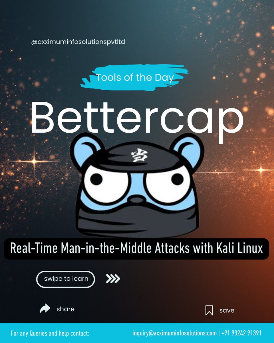 Anastasis_King's tweet image. 🛠️ Bettercap — Network Recon & MITM Framework
Powerful toolkit for network monitoring, protocol inspection, and authorized MITM-style testing — ideal for defenders to validate detections and for learning how attackers operate.
#Bettercap #NetworkSecurity #MITMDetection