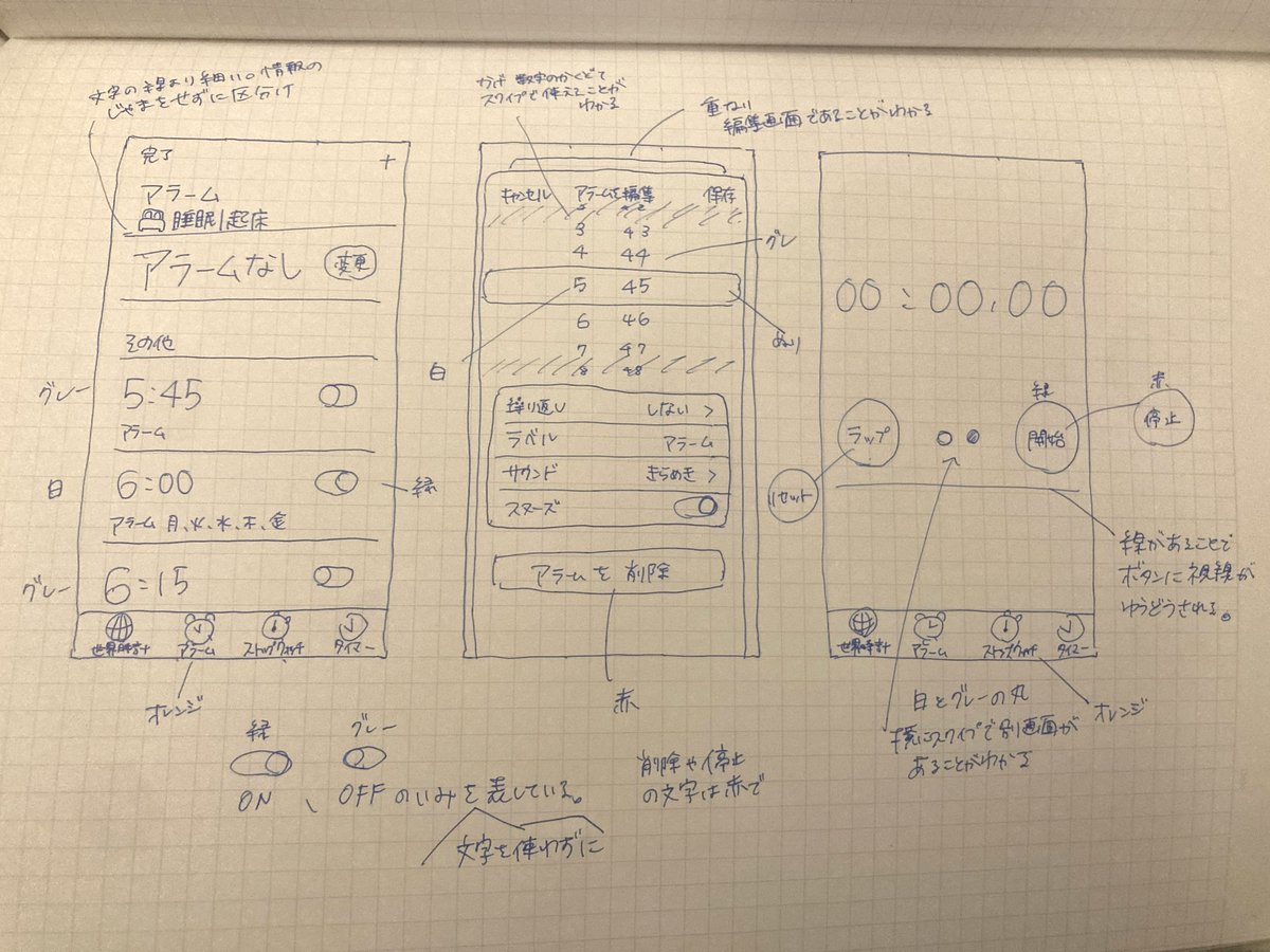 📱アプリ模写｜気づきメモ📝
🔘ON・OFFを文字ではなくトグルで表現
→ ワンタップで切り替えでき、直感的に状態が理解できる？

🔢上下に影と角度をつけた数字デザイン
→ スワイプ操作で切り替えられることを自然に伝えている？
#UIデザイン #アプリ模写