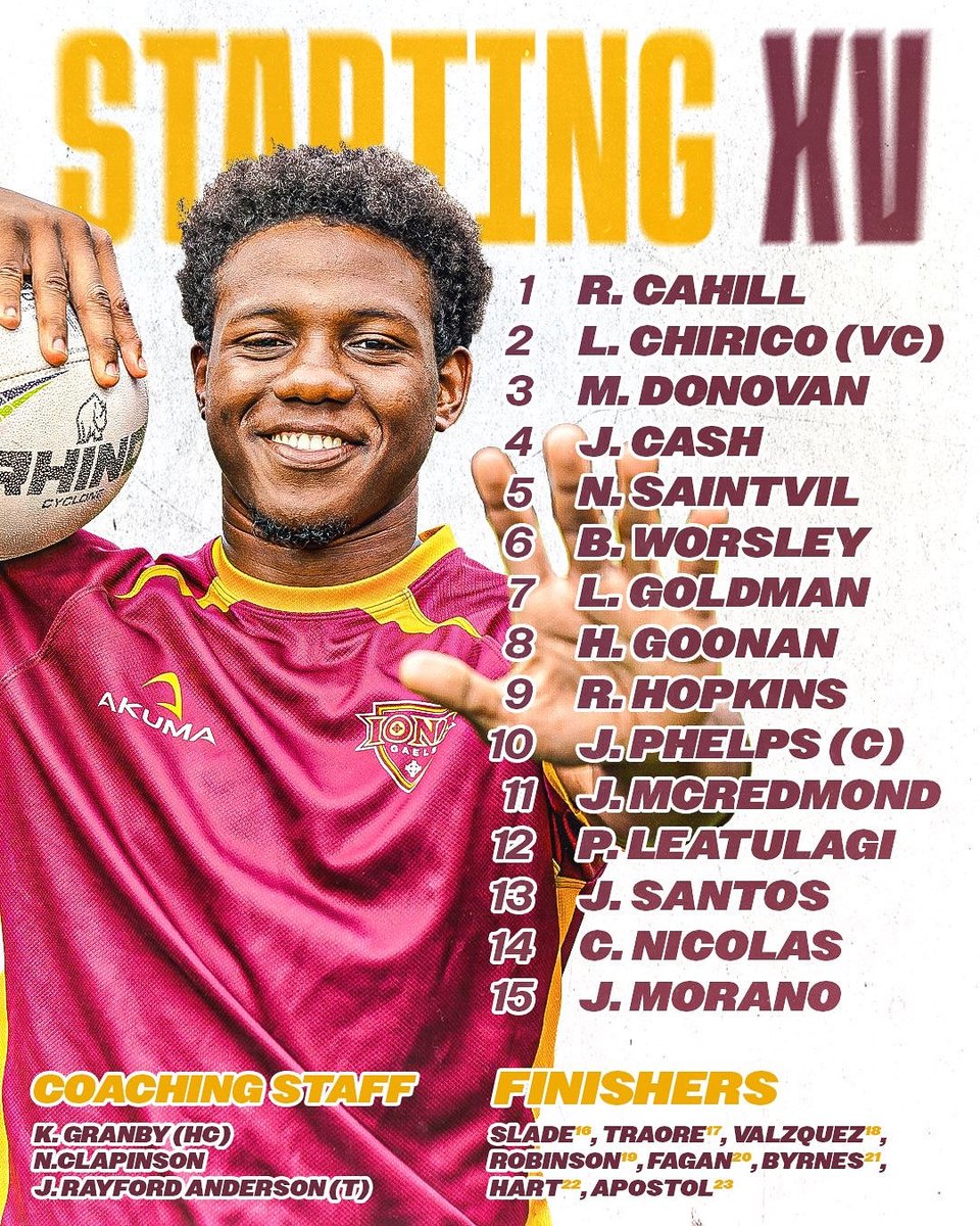 It’s Game Day at Mazzella Field!
🆚 Siena
⏰ 1PM
📺 Catch all the action on ESPN+

Arrive early for pregame ceremonies and stick around at halftime for the 2025 Iona Rugby Hall of Fame 🏉
