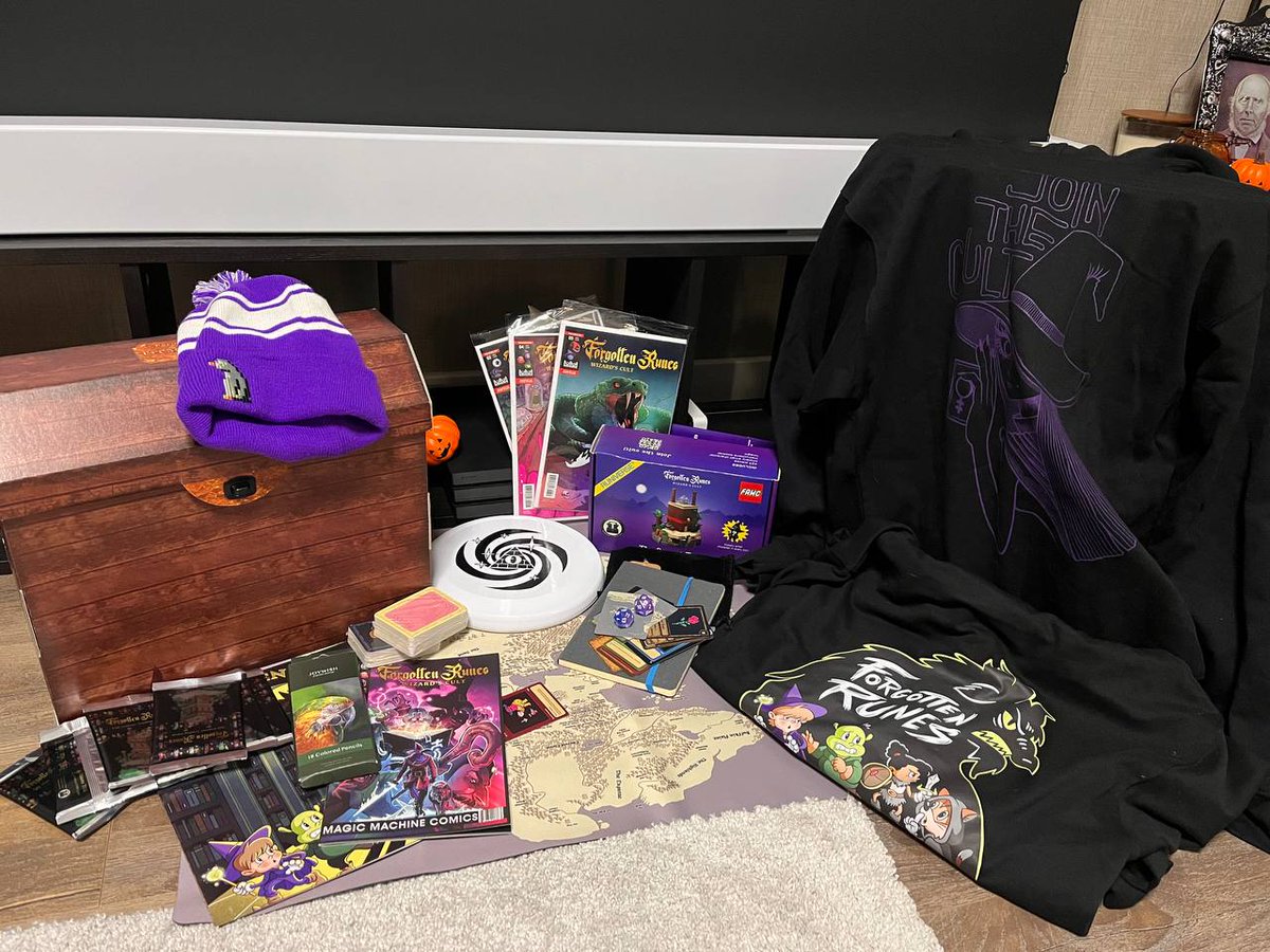 Just unboxed my Treasure Trove from <a href="/MeepleDad/">MeepleDad - Lover of Wizards & Games</a> !  OMG, it's incredible—so much epic loot, all woven into my absolute favorite universe <a href="/ForgottenRunes/">Forgotten Runes Wizard's Cult</a> . 
Thank you for crafting these magical wonders!