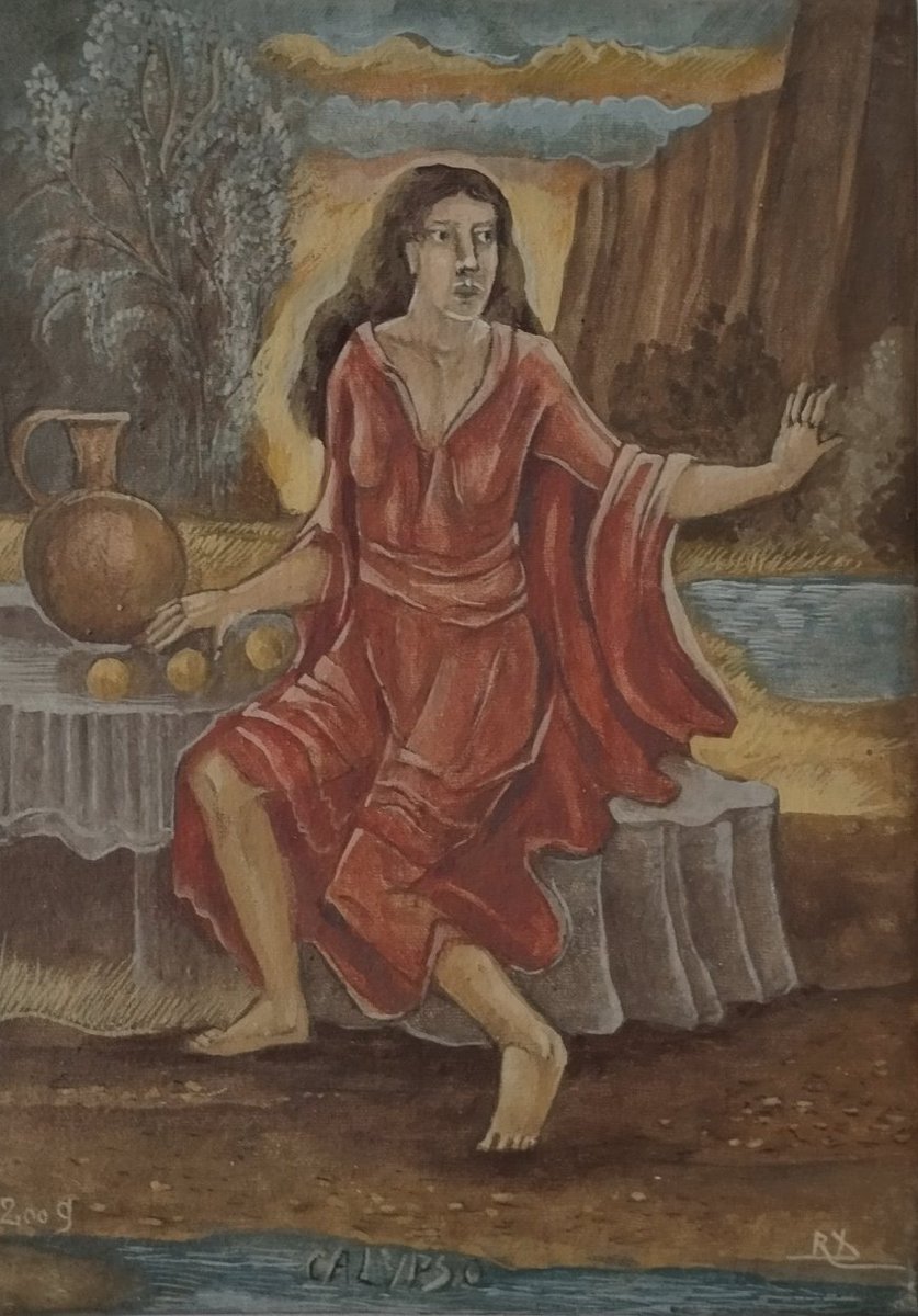 DumouxRaymond's tweet photo. Tempera sur toile " Calypso " - Raymond Dumoux https://t.co/03oCMpCX5B