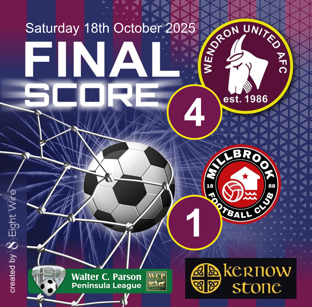 𝗥𝗲𝘀𝘂𝗹𝘁
After a goal-less first half, we came out 4-1 winners against <a href="/MillbrookAFC/">Millbrook AFC</a>, with goals coming from Pledger, Tomlinson, Edney and Stone, whilst Roberts out in a Man of the Match performance at the heart of defence. 

Elsewhere, our thirds went down 3-0 to Perranporth