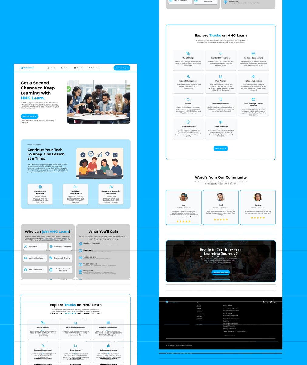 temiback's tweet image. Just completed my Stage 0 design task for the @hnginternship 

Designed a responsive web page for HNG Learn, a program that gives interns a second chance to keep learning.

Focused on brand consistency, visual clarity &amp;amp; accessibility across devices.

#HNGInternship #UIDesign