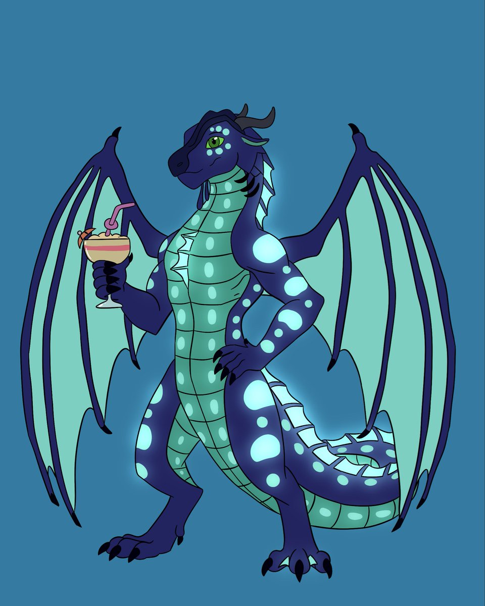 Commission for <a href="/TheKingofScavs/">Hammerhead</a> of his handsome SeaWing!

#WingsofFire #wof