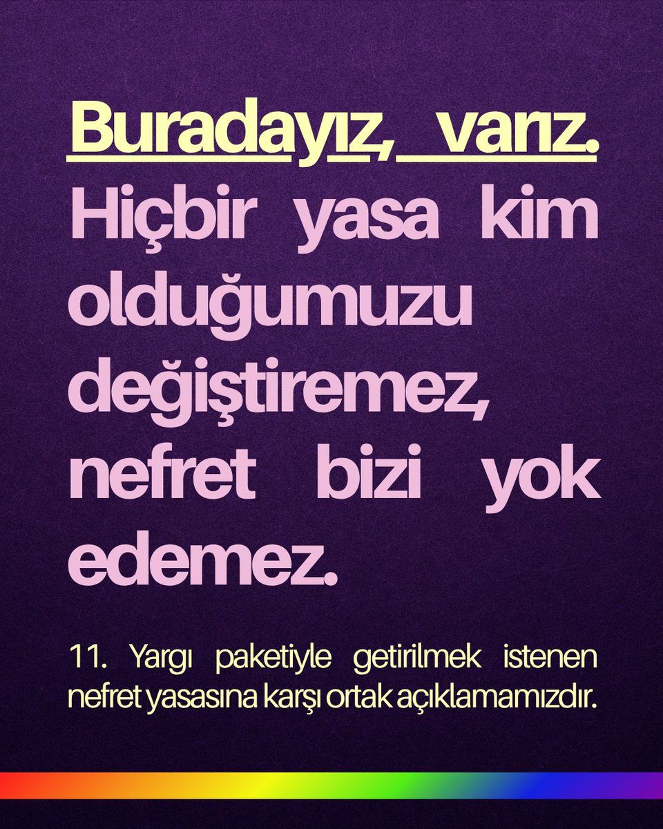 AyvalikKadin's tweet photo. 11. Yargı paketiyle getirilmek istenen nefret yasasına karşı ortak açıklamamızdır.
Bizler, kadınlar, feministler ve LGBTİ+’lar, insan onurunu yok sayan ve doğrudan hayatlarımıza yönelen nefret ve şiddetin “yasa” adı altında hukukileştirilme girişimlerine karşı + https://t.co/wvnMTchtYq
