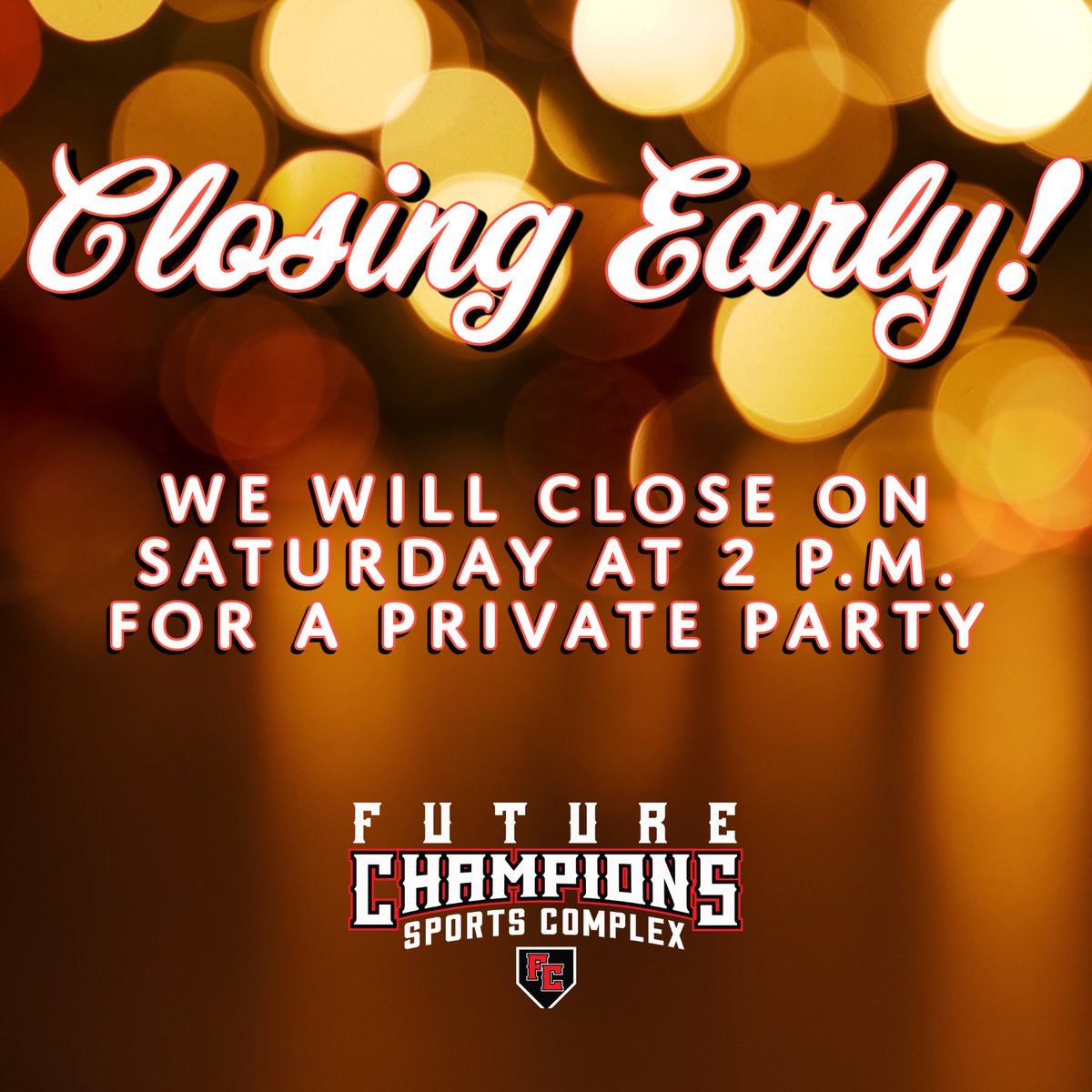 We close today at 2 p.m. for a private party. We’ll see you tomorrow for our Sunday fried chicken buffet, 11 a.m. to 2 p.m.! #FutureChampions #JacksonvilleIL #EatDrinkPlay