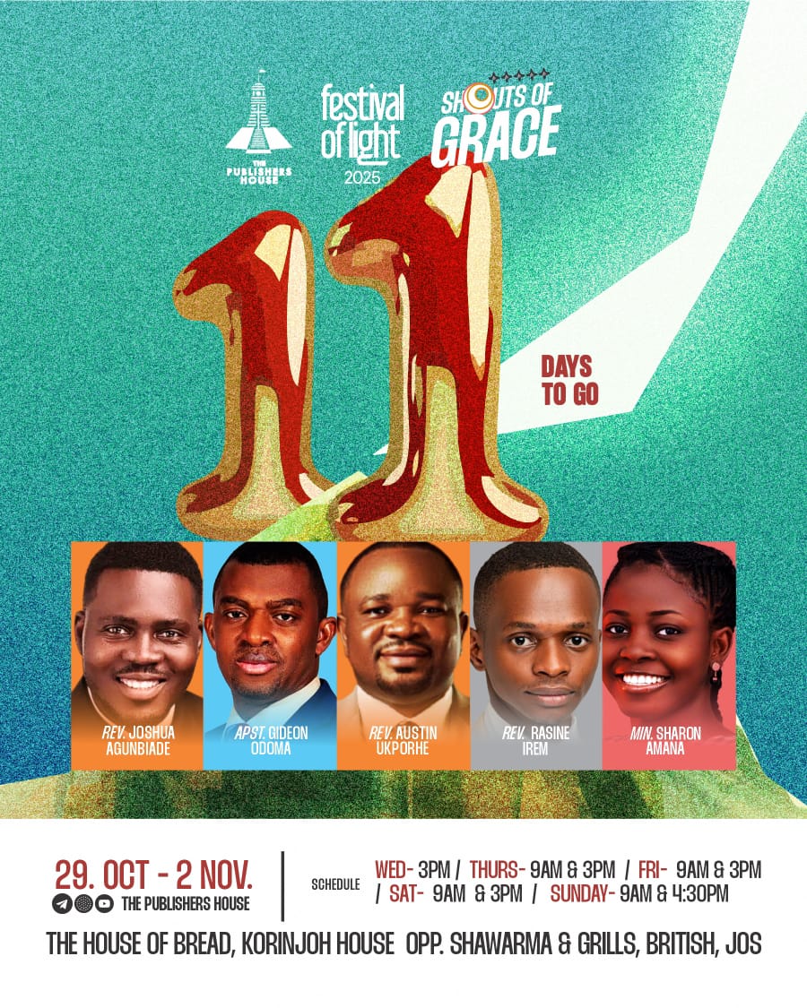 The Festival of Light is eleven days away! 🎉

Are you ready?

Don't forget to set your heart on God, preparing to receive all that He has in store for you this season. ✨💫

Come expectant, come with faith, and come ready to worship!