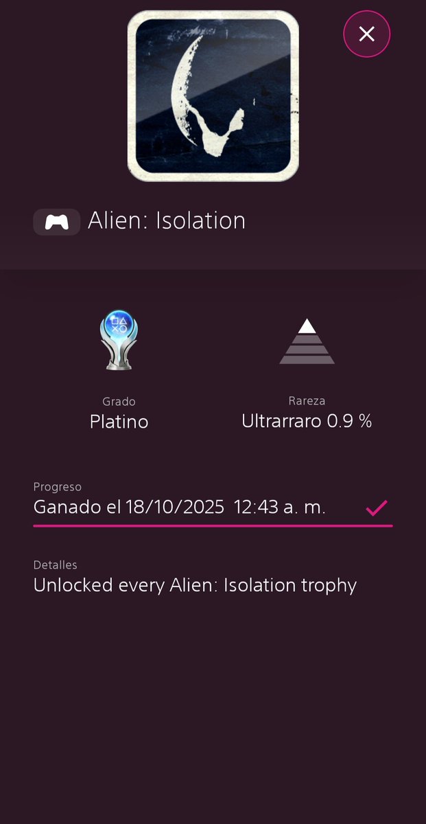 Platino No. 59 🏆
#AlienIsolation PS4

Se logró 💚🖤