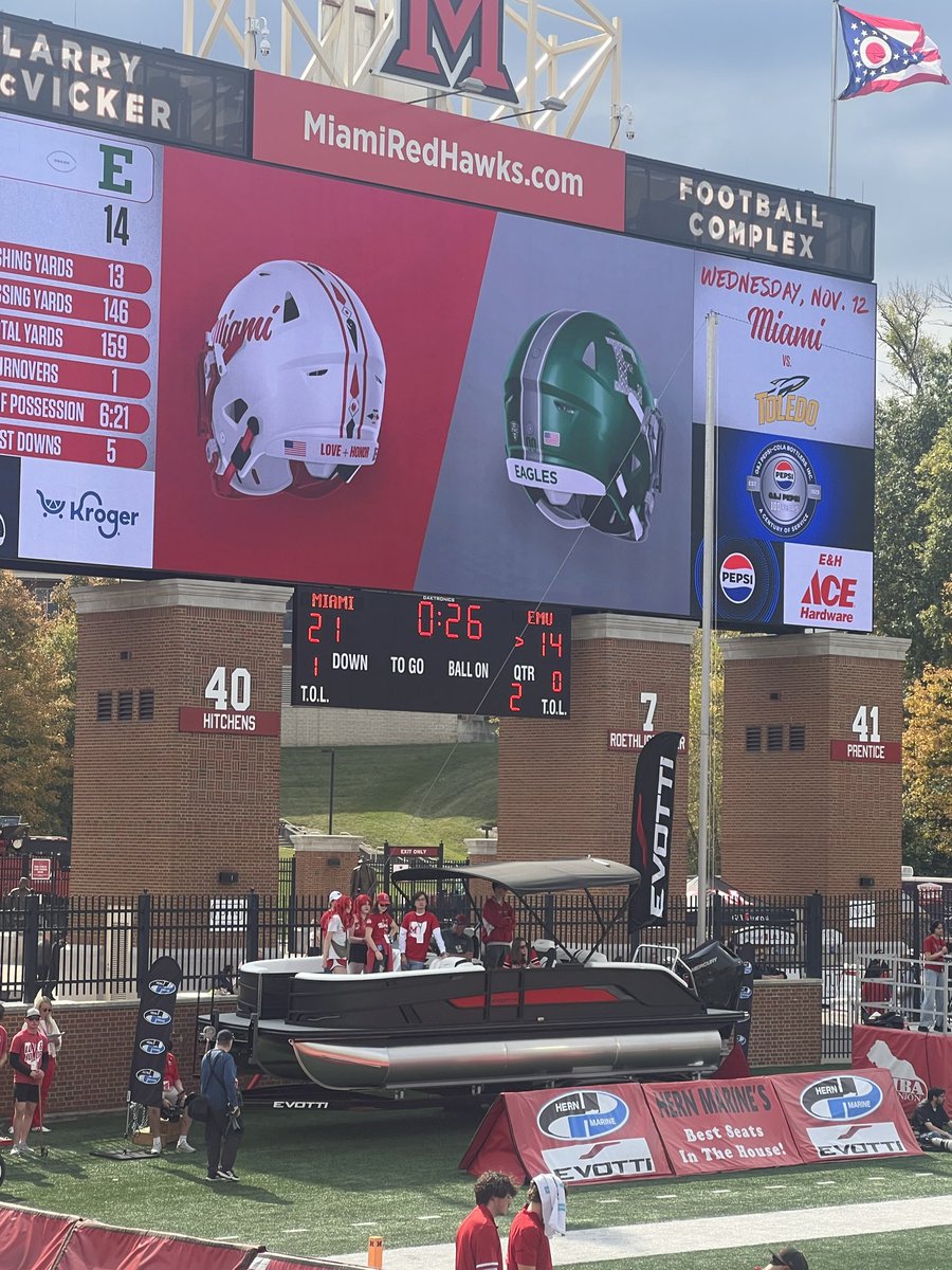 Eastern Michigan is down at half boo