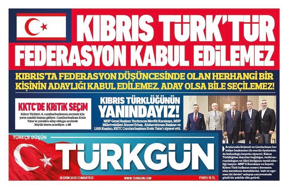 KIBRIS TÜRKTÜR, FEDERASYON KABUL EDİLEMEZ!