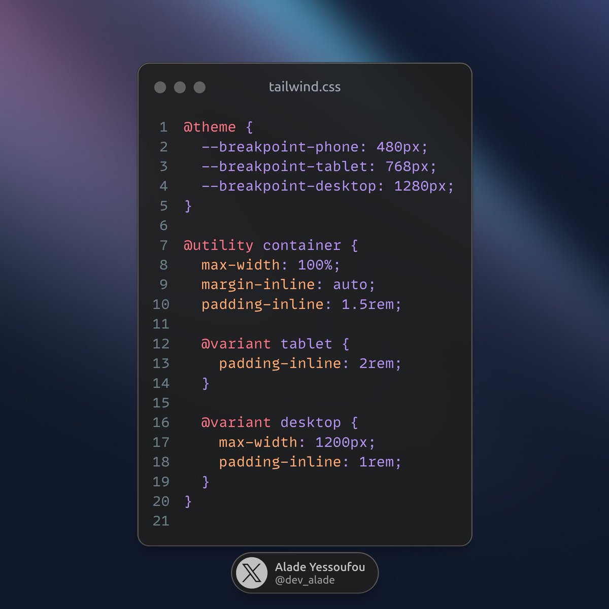 dev_alade's tweet image. Better way to do this in @tailwindcss  v4?