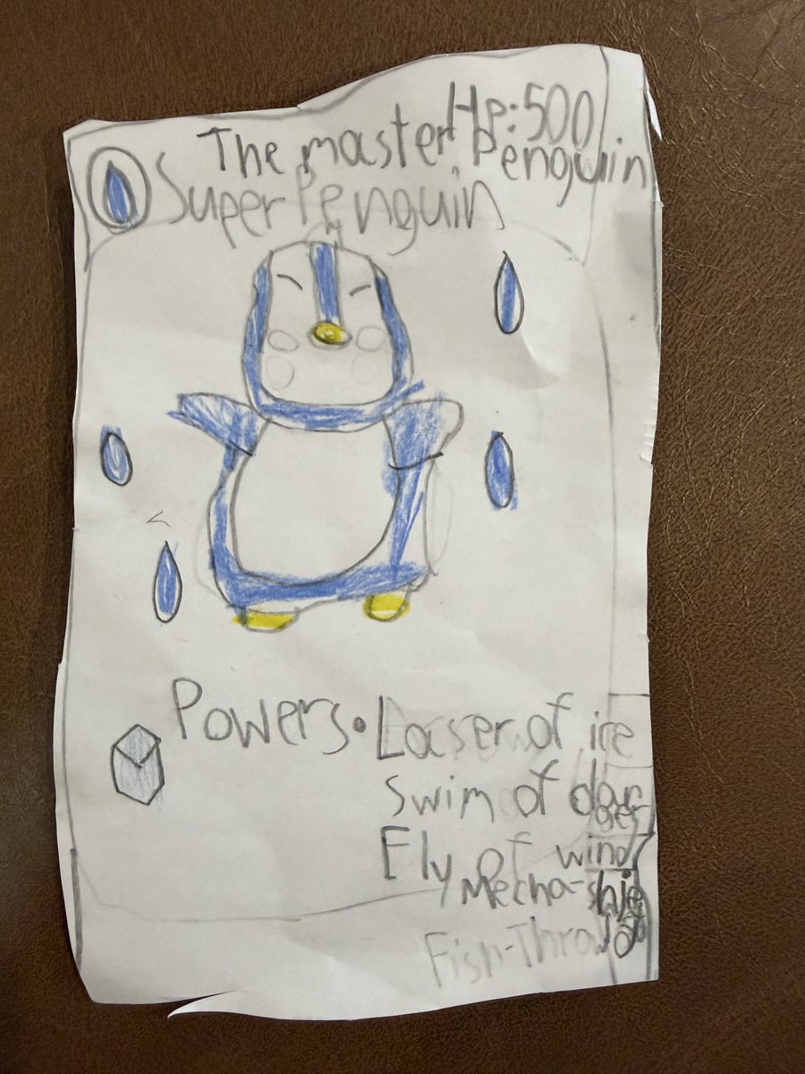 My son opened a <a href="/pudgypenguins/">Pudgy Penguins</a> toy and loved it so much he made his own trading card series called “Pudgy Penguin Power Punchers” 🐧💥

<a href="/LucaNetz/">Luca Netz 🐧✳️</a>