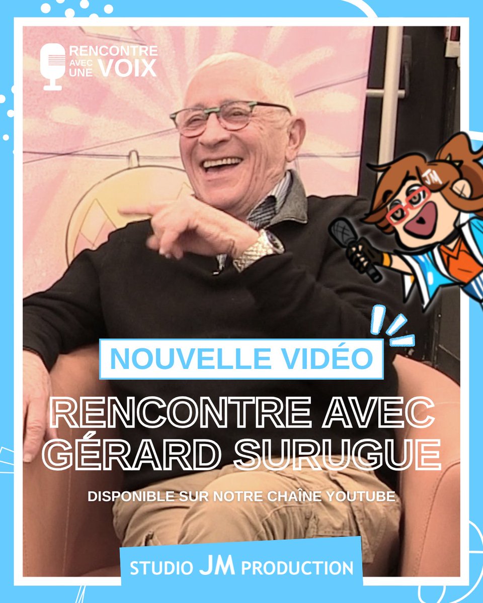 🎬 NOUVELLE VIDÉO : Aujourd'hui dans Rencontre Avec Une Voix, rendez-vous avec le comédien Gérard Surugue, la voix française du célèbre Bugs Bunny ou encore de Garfield !

👉 youtu.be/ZxjXgCIgH14