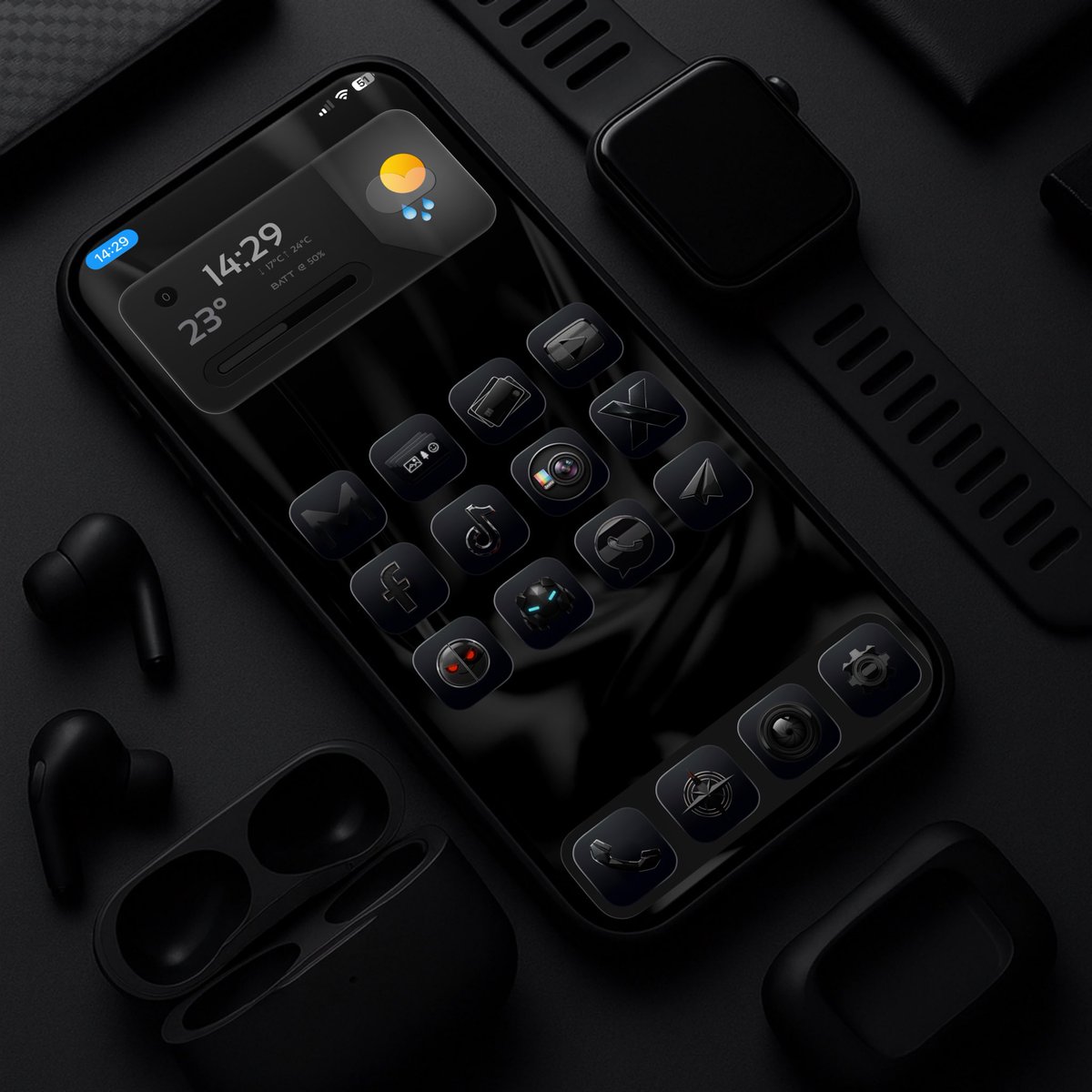 🔥NEW SETUP🔥

Mockup by mLite
Wallpaper by Layerone
Icon Pack Obsidian Black by Layeroe
Widget by Smart Wallpaper Art
AE by Layerone
iPhone 11 Pro Max with IOs 26

Do you wanna buy these icons?  layerone4.gumroad.com/l/mebmos
