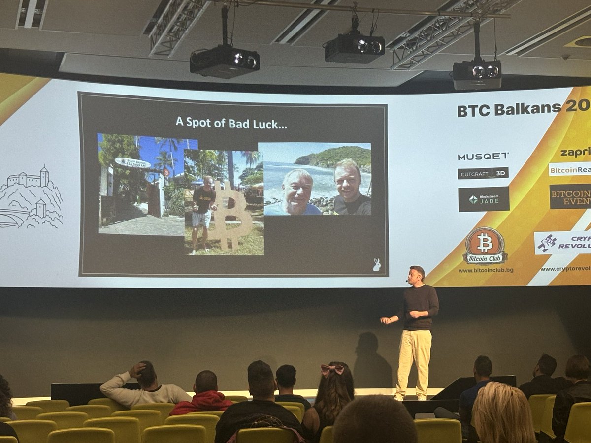 Very powerful speech by <a href="/RMessitt/">⚡Rick⚡</a> today at BTC Balkans! Congrats on the launch of new Bitcoin lightning app!