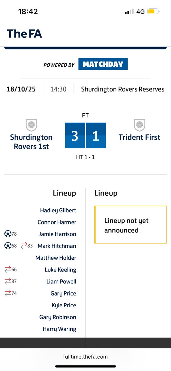 Not the prettiest we will ever play, but into the next round we go. We will host Stratton in the last 16, 15th November.  

⚽️OG
⚽️Hitchman 
⚽️Harrison
