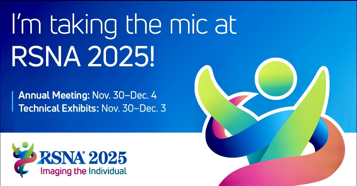 Thrilled to share that I’ll be presenting my work at <a href="/RSNA/">RSNA</a> 2025!

Using AI to make the invisible visible! pushing the boundaries of early, smarter cancer detection. 

The future of radiology is unfolding at <a href="/MayoRadiology/">Mayo Clinic Radiology</a> <a href="/MayoClinic/">Mayo Clinic</a>.

See you in Chicago!🌃