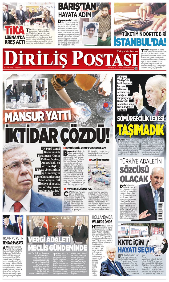 Başkentin su sorununa da devlet el attı. 

Aslında bırakacaksın seçmen verdiği kararın sonuçlarını yaşasın. 

Ama olmuyor işte devlet vatandaşını bırakmıyor <a href="/dirilispostasi/">Diriliş Postası</a>