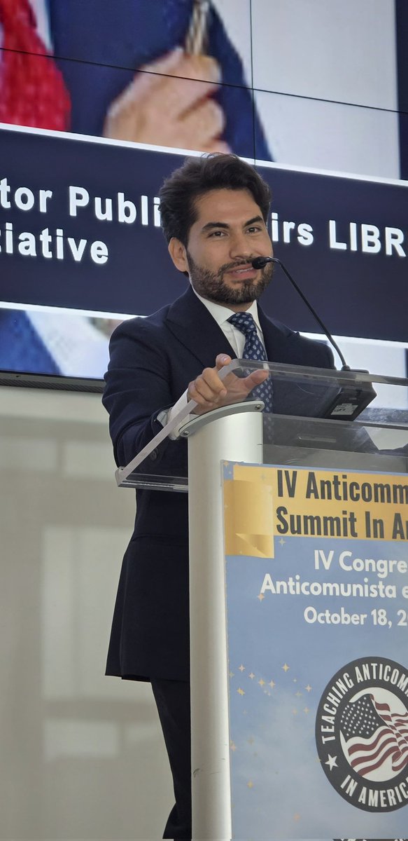 CesarGrajales4's tweet photo. Standing on stage at the IV Anticommunism Summit in America, defending what truly matters — faith, freedom, and family.
Because communism doesn’t just destroy economies; it erases truth, weakens values, and silences generations.

Grateful to represent @LIBREinitiative, reminding everyone that freedom is not inherited — it must be defended every single day. 🇺🇸

Thank you @StephenLopez11 for inviting me to speak.