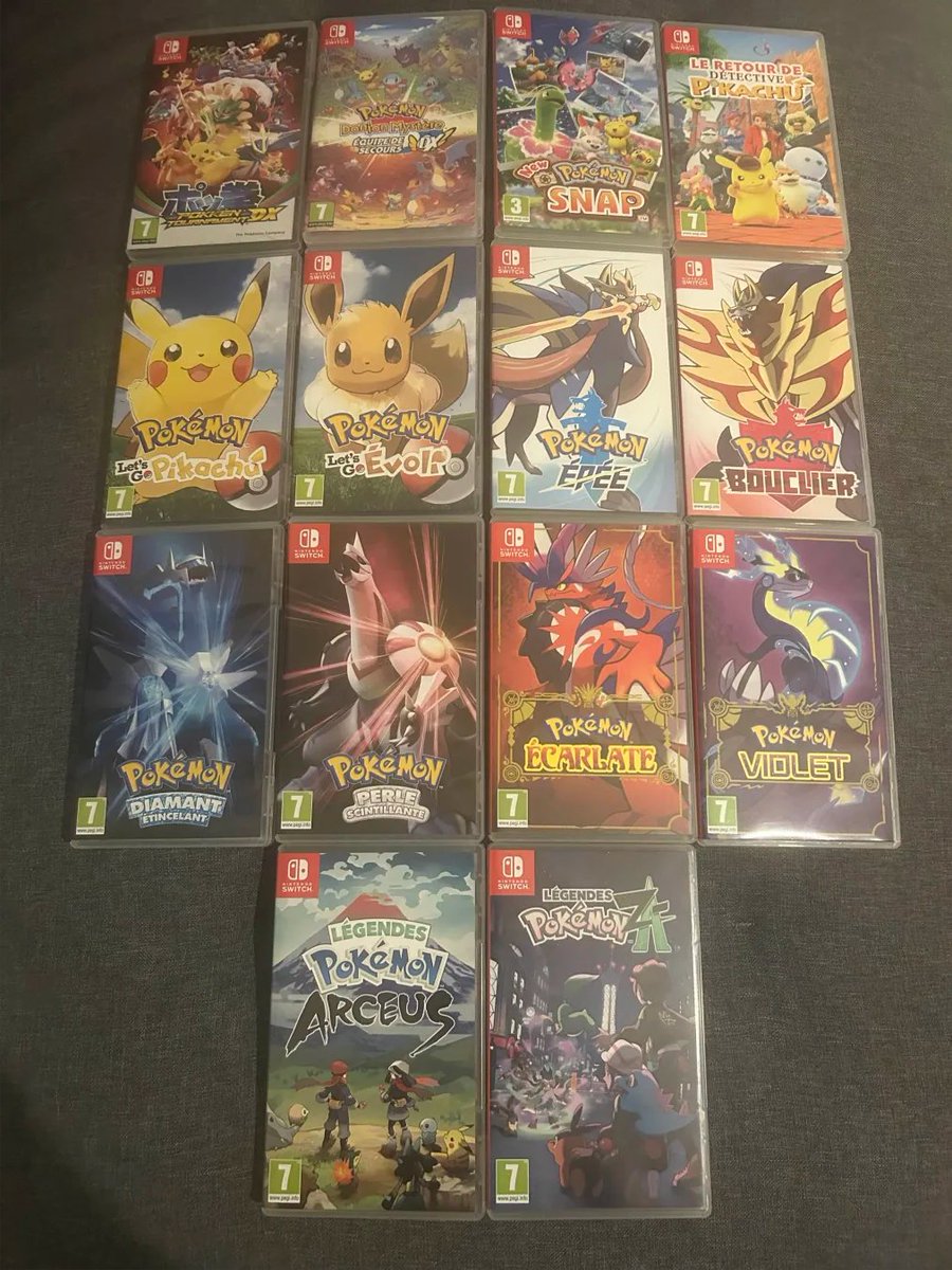 Pokebip's tweet photo. L'ère Pokémon sur Switch (1) a débuté en 2018 avec les premiers opus #LetsGoPikachu et #LetsGoÉvoli ! Elle contient donc (en sortie physique) :

➡️ 10 opus de la série principale 
➡️ 4 spin-offs

L'ère Pokémon sur Switch (2) a débuté avant-hier avec #LégendesPokémonZA ! https://t.co/xyYuWIGEmx