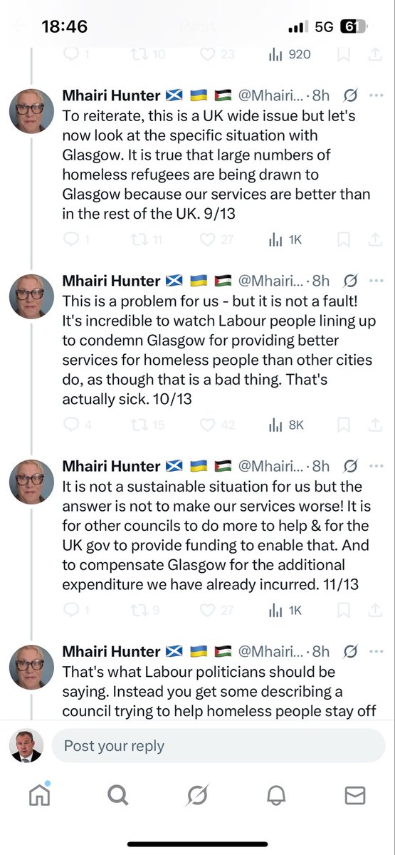 Broonjunior's tweet image. This is a remarkable attempt to tiptoe round reality. The Scottish Government has made a policy choice which has the inevitable effect of drawing desperate homeless people with multiple complex needs to Scotland from other parts of the UK. That’s not a sensible policy objective.