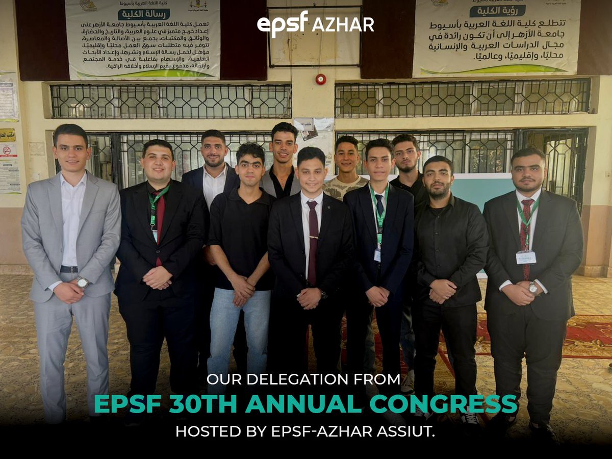 "Special moments need inspiring arrangement"✨

Our official delegation in EPSF 30th Annual Congress , Hosted 
by "EPSF-AZHAR ASSUIT"
 
Many thanks to them for their hospitality and generosity.❤️ 

<a href="/EPSF_Azhar_a/">EPSF-Azhar Assiut</a> 
<a href="/EPSFeg/">EPSF</a> 
 
#Bloom_Beyond_Limits
 #EPSF_30th_Congress
 #EPSF_Sphinx