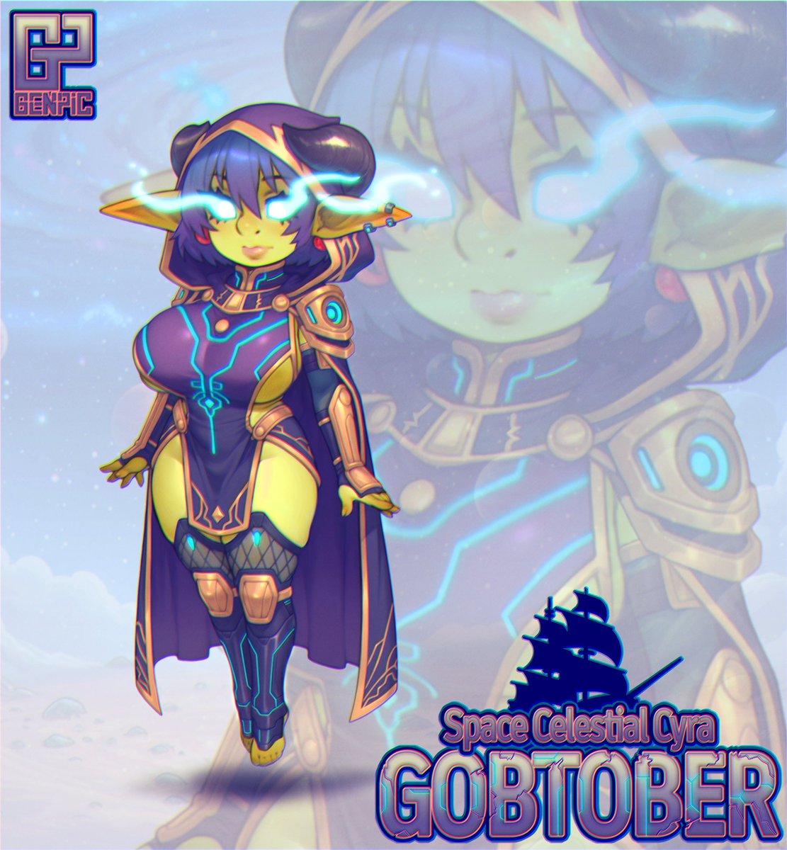 Cyra is an eternal celestial who remembers the Big Bang as 'a bit loud,' and she's not afraid to create a sequel if you dare call her 'shorty'
#Gobtober #Gobtober2025 #Art