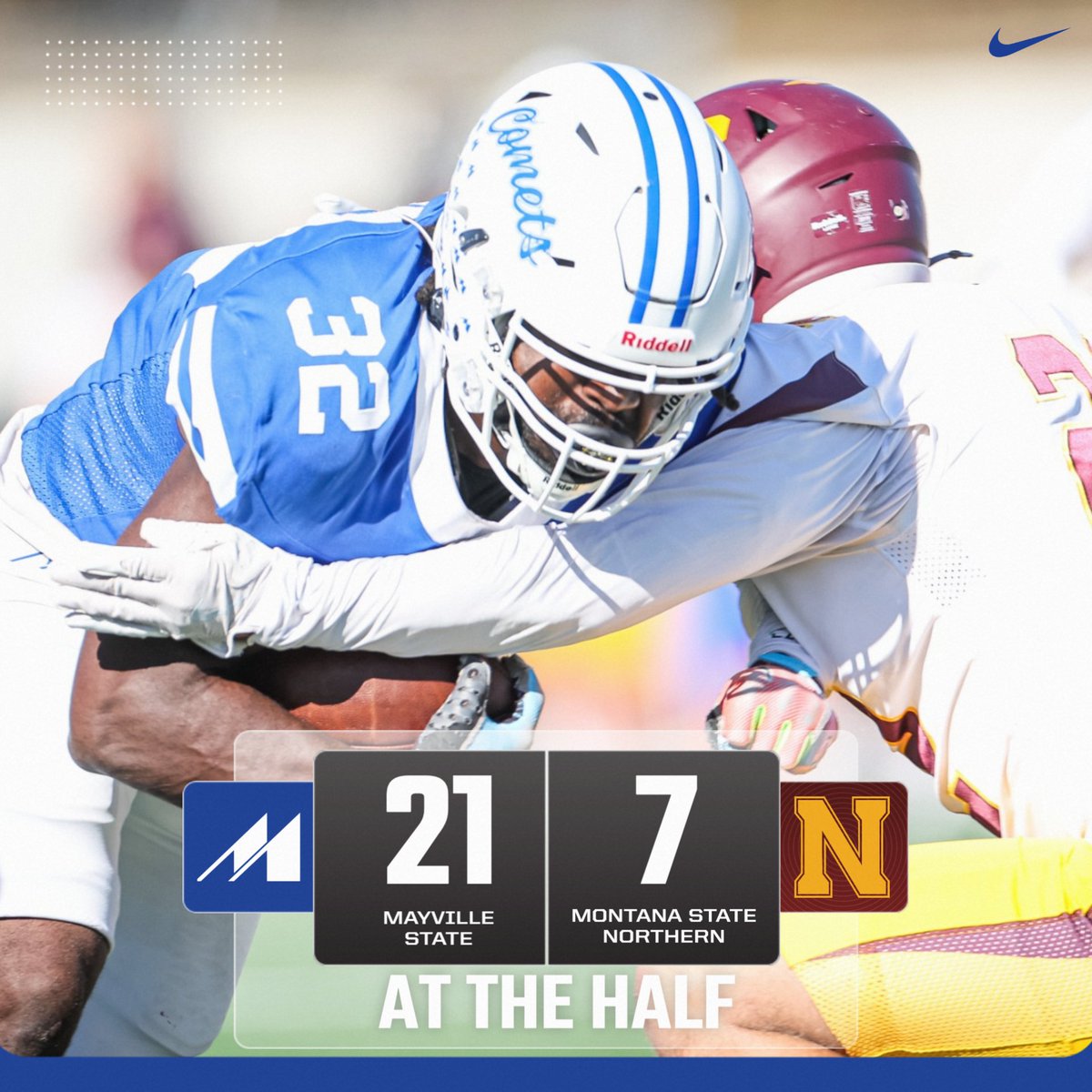 🏈| Good guys up at the half.