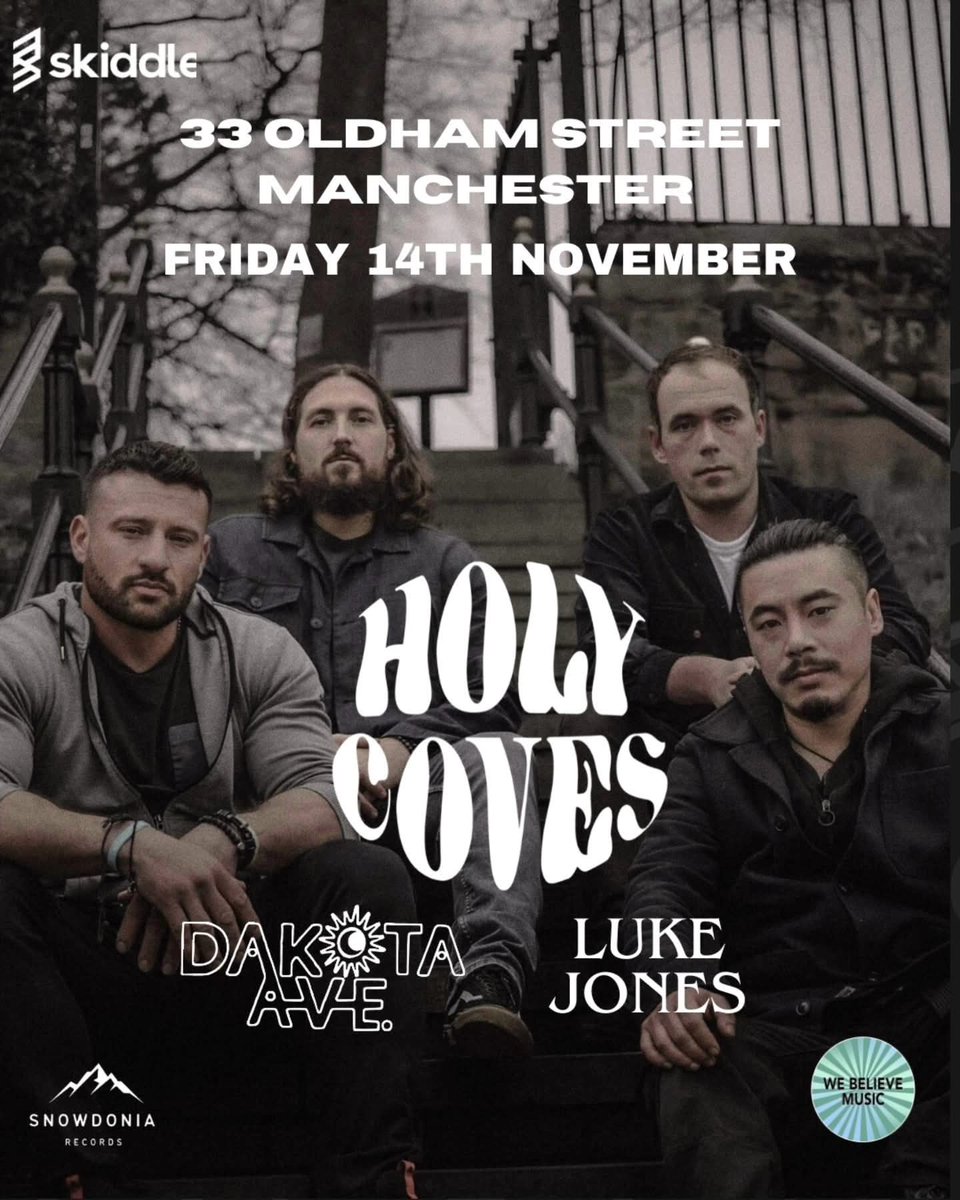 To all my Manchester friends! <a href="/HolyCovesBand/">Holy Coves</a> will be with you in 4 weeks' time! Who's coming? 
Grab your tickets ASAP 🎟