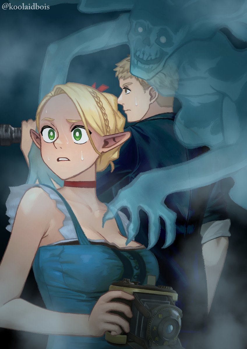 Can Laios and Marcille make it through the night? 💀

Inspired by #FatalFrame game that I just played 

#DungeonMeshi #Laios #Marcille #Laicille