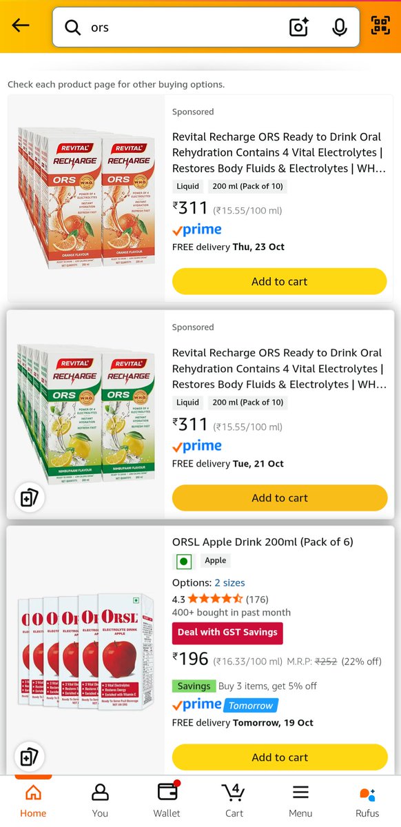 venugopalmangi's tweet photo. @amazonIN @amazon 
How are these products still on sale on Amazon. When I search ors, the actual one is not even the first result. Shame on you https://t.co/R5wg1xHpSp
