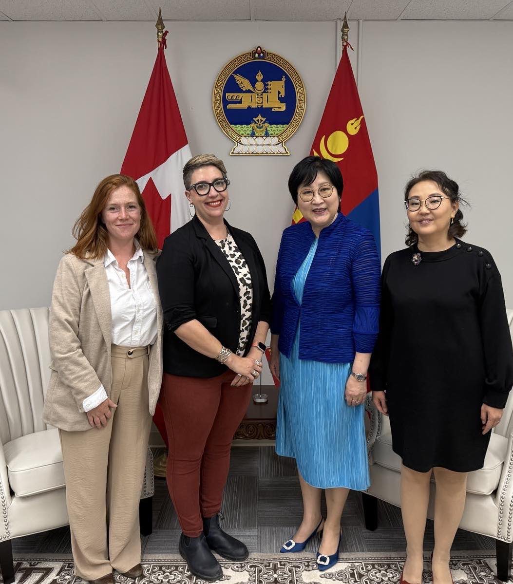 Delighted to welcome Ariel Troster <a href="/somerset_ward/">Somerset Ward</a> , Coun. and Deputy Mayor of Ottawa, and Coun. Laine Johnson to the Embassy for an engaging discussion on Ulaanbaatar and Ottawa — the world’s coldest capitals 🇲🇳🤝🇨🇦 - Amb. E.Sarantogos