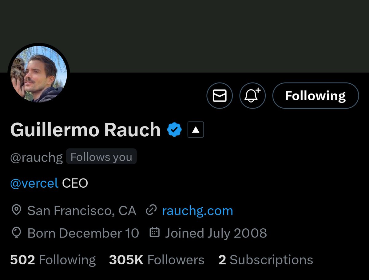 xt42io's tweet image. Vercel CEO just followed me! 🤯🤯🤯