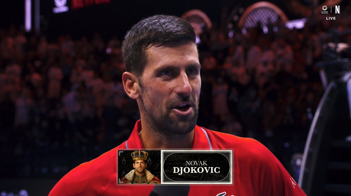 ❌🇷🇸 Éreinté, Novak Djokovic s'est RETIRÉ de son match pour la troisième place contre Taylor Fritz après la perte de la première manche au #SixKingsSlam 

"Je veux m'excuser auprès de tout le monde (...) Je vais devoir me reposer et régler les petits problèmes de mon corps."