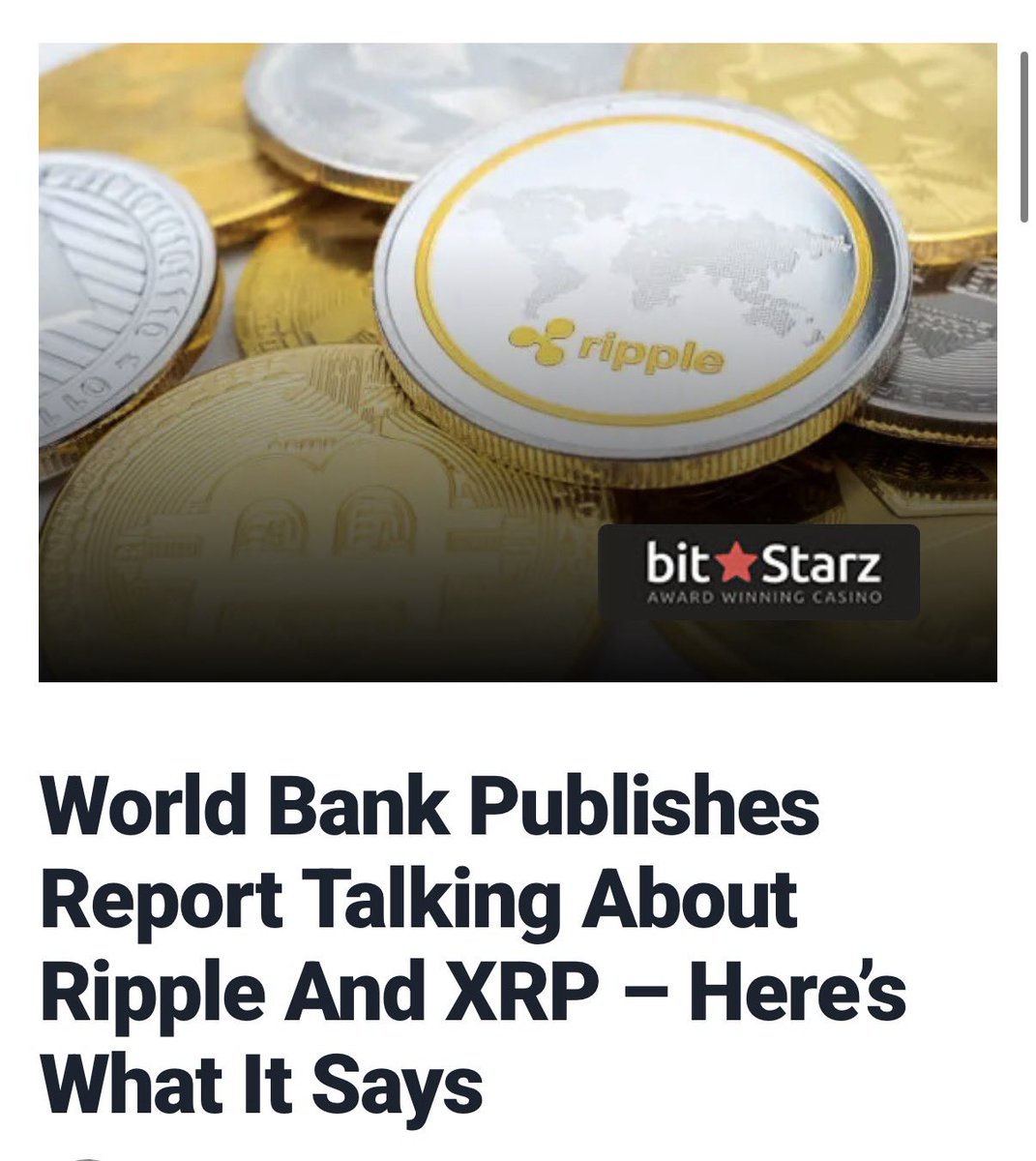 WOW! 💥

THE WORLD BANK HAS PUBLISHED A REPORT DISCUSSING RIPPLE‘as INTERLEDGER AND #XRP 🏦

bitcoinist.com/world-bank-on-…