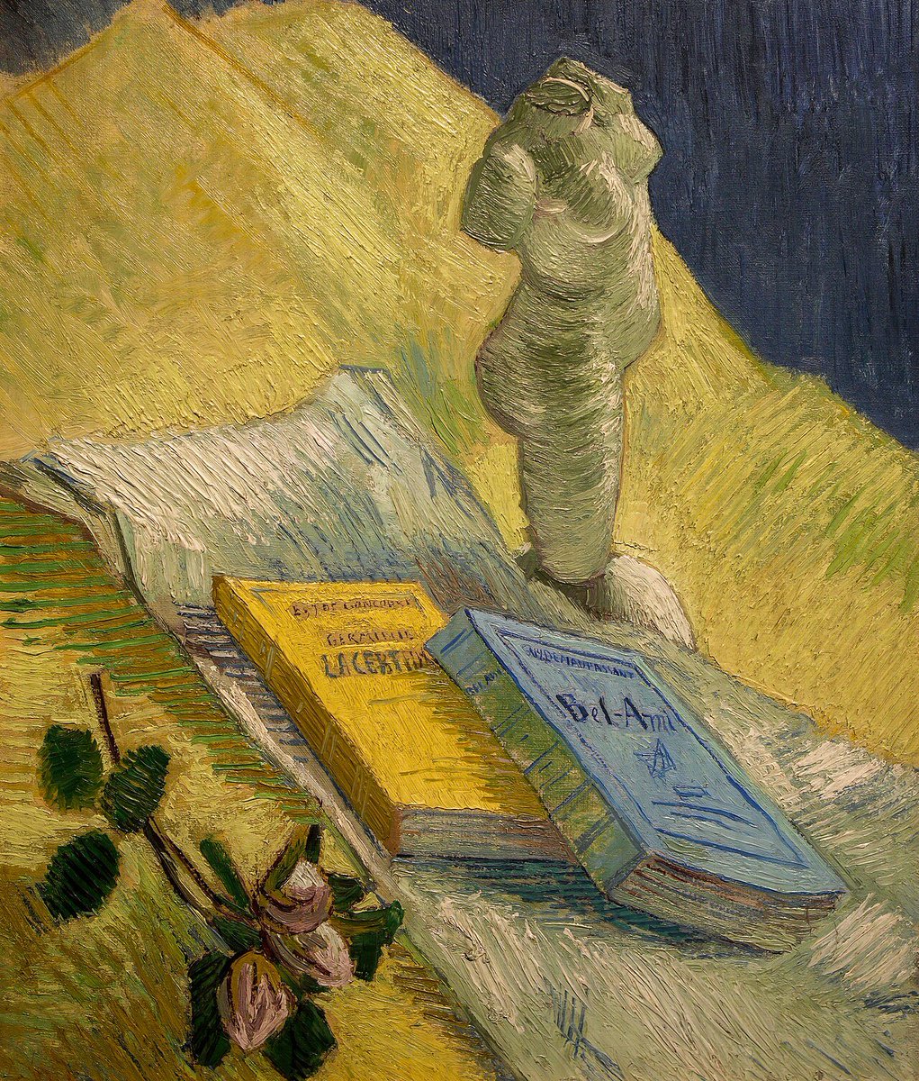 Still Life with Plaster Statuette, a Rose and Two Novels