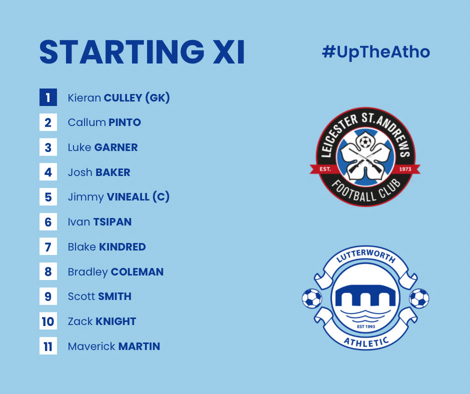 STARTING XI 

How we lineup to face <a href="/Standrewsbar/">Leicester St Andrews FC</a> this afternoon! 

#UpTheAtho
