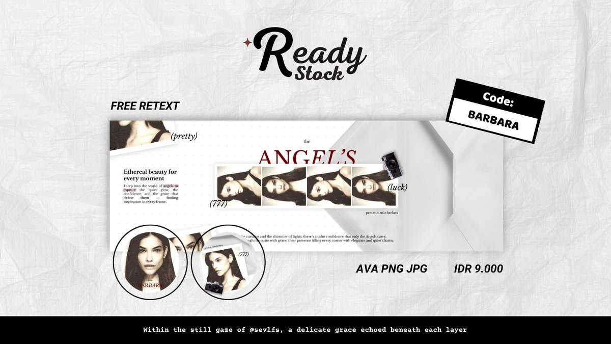 sevlfs's tweet image. bantu repost/rt yaa, makasii🤍     

aku membawa layout ready stock western dari katalog baru aku "The Angel's" yang siap dibawa pulang ke dm/tele aku sekarang! price 9k/each dan payment by QRIS yaa^^ anyway aku juga open by request!

#zonauang #zonajajan