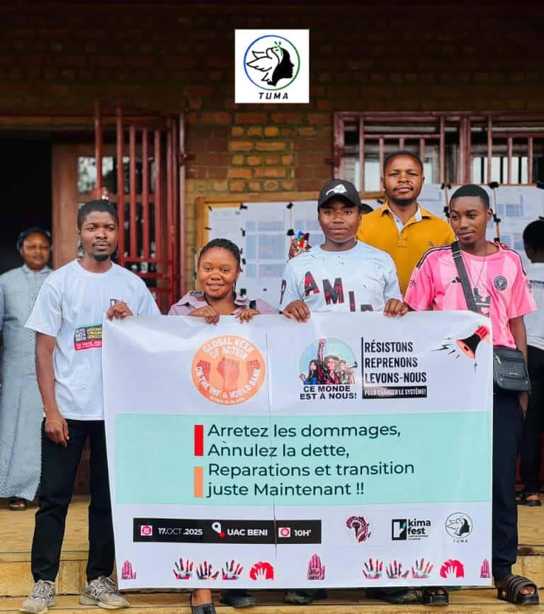 MumbereVal49000's tweet photo. #Beni
L'organisation KIMAFEST, en collaboration avec TUMA RDC (Tumaini la Maisha) et sous la guidance d’Africarising, a eu l’honneur d’organiser une journée d’éveil citoyen et patriotique à l’UAC Beni ce vendredi 17 octobre 2025, sous le thème :
 “Stop the harm! Cancel the debt! Reparations and just transition now!”

Des centaines de jeunes ont répondu présents pour débattre, réfléchir et s’engager autour des enjeux de justice sociale, économique et climatique.
Un grand merci à l’UAC Beni pour l’accueil, et à tous les jeunes pour leur participation active et inspirante 
“Je repars motivée ! Nous demandons des réparations pour les torts subis par les colons, les multinationales et tous ceux qui pillent notre pays. La RDC mérite justice et dignité !”
 Rolene, étudiante en faculté de Droit à l’UAC Beni

Chez @FestKima nous croyons en la puissance de la jeunesse pour bâtir une RDC juste, libre et durable.
#KIMAFEST #TUMARDC #Africarising #JusticeClimatique #TaxTheRich #CancelTheDebt
#ReparationsNow