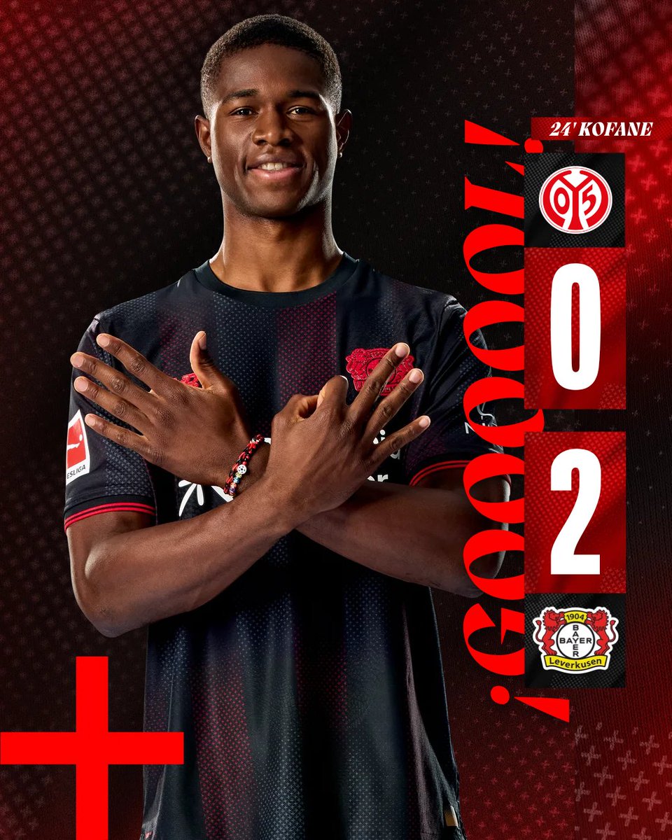 ¡KOFANE hace el SEGUNDO! ⚽️⚽️

⌚️ 24' | #M05B04 (0-2)

#SomosBayer04 🖤❤️