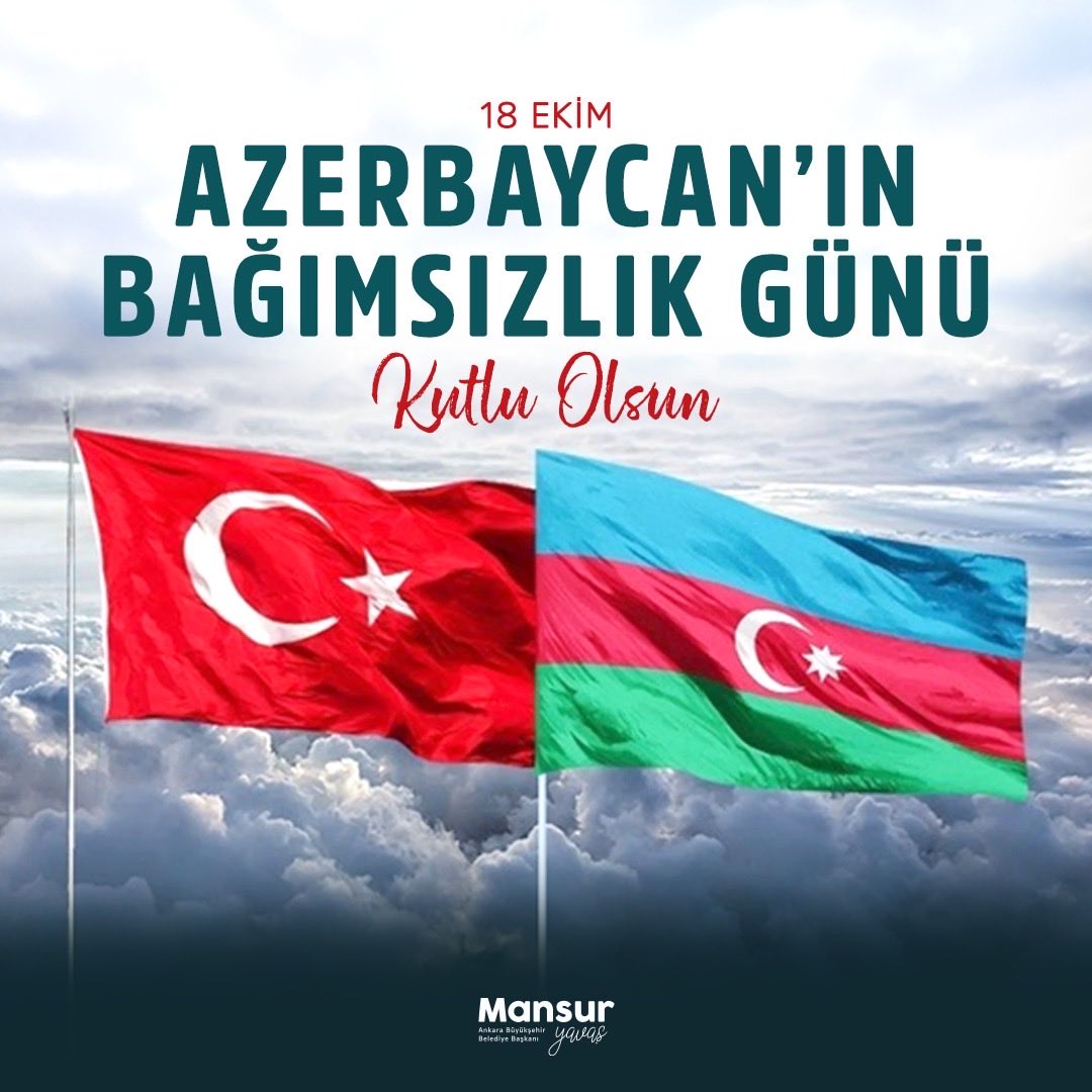 Can Azerbaycan’ın bağımsızlık günü kutlu olsun.

Bir millet, iki devlet; aynı yürek altında kardeşliğimiz daim olsun.