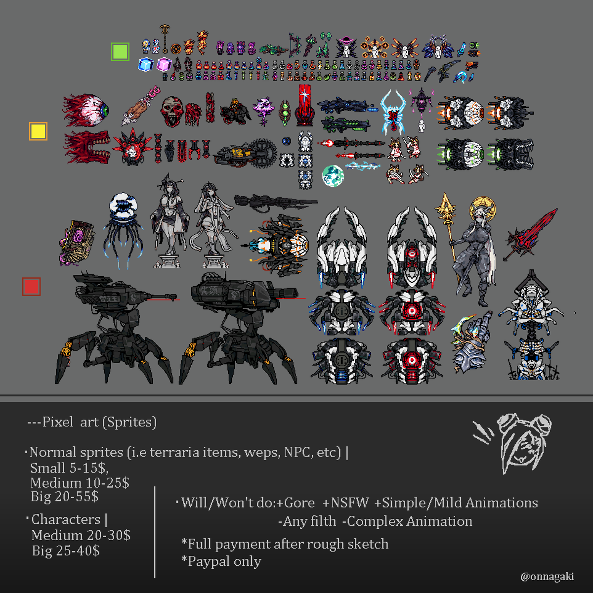 onnagaki's tweet photo. C0mmission opened, for both spritework and drawings
#pixelart #ドット絵 #commission https://t.co/KEfigSfnIA