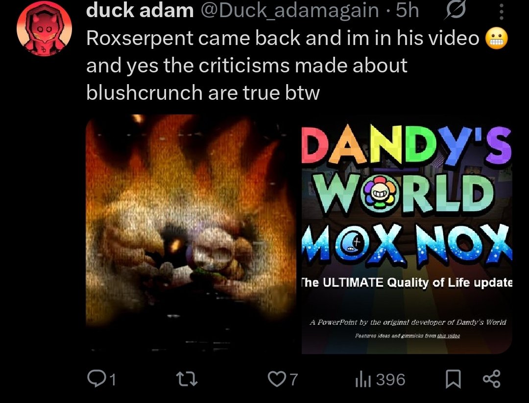 ChartoonzChar's tweet photo. so let me get this straight for everyone. 
duck adam: 
is following rox. the pedophile. 
agrees with rox despite the fact he says the game is a cashgrab when every microtransaction in that game is optional. 
made a video saying qwel was aware of rox's actions despite the fact https://t.co/F4CViHnPLR