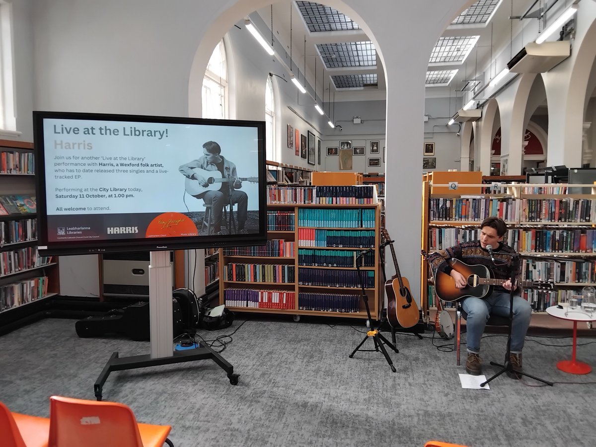 corkcitylibrary's tweet image. Harris, a Wexford folk artist, recently performed a set of his own music in the City Library as part of our Live at the Library sessions. He has to date released three singles and live-tracked EP. 

#RoryGallagherMusicLibrary #CorkCityLibraries #CorkMusic #LiveMusic