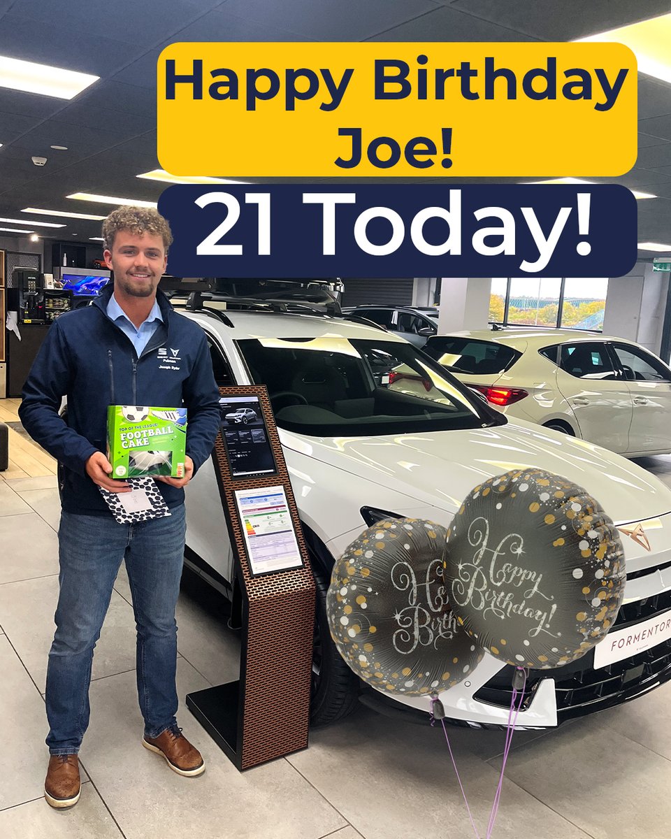 PulmanGroup's tweet image. Our Sales Exec Joe just hit the big 2️⃣1️⃣! 🎉
Find him at CUPRA Sunderland — pop in, wish him a belated happy birthday &amp;amp; let him help you find your next car! 🚗
👉 ow.ly/aGnF50XebyQ

#HappyBirthday #21Today