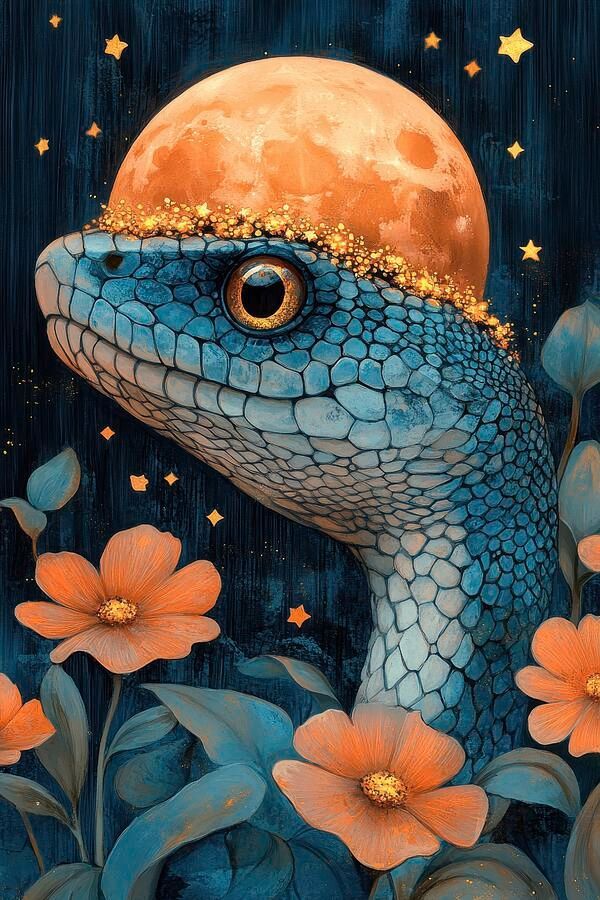 Lunar Bloom - Serpent Moonlight Crown. Wall Art Prints: matthias-hauser.pixels.com/featured/lunar… #snake