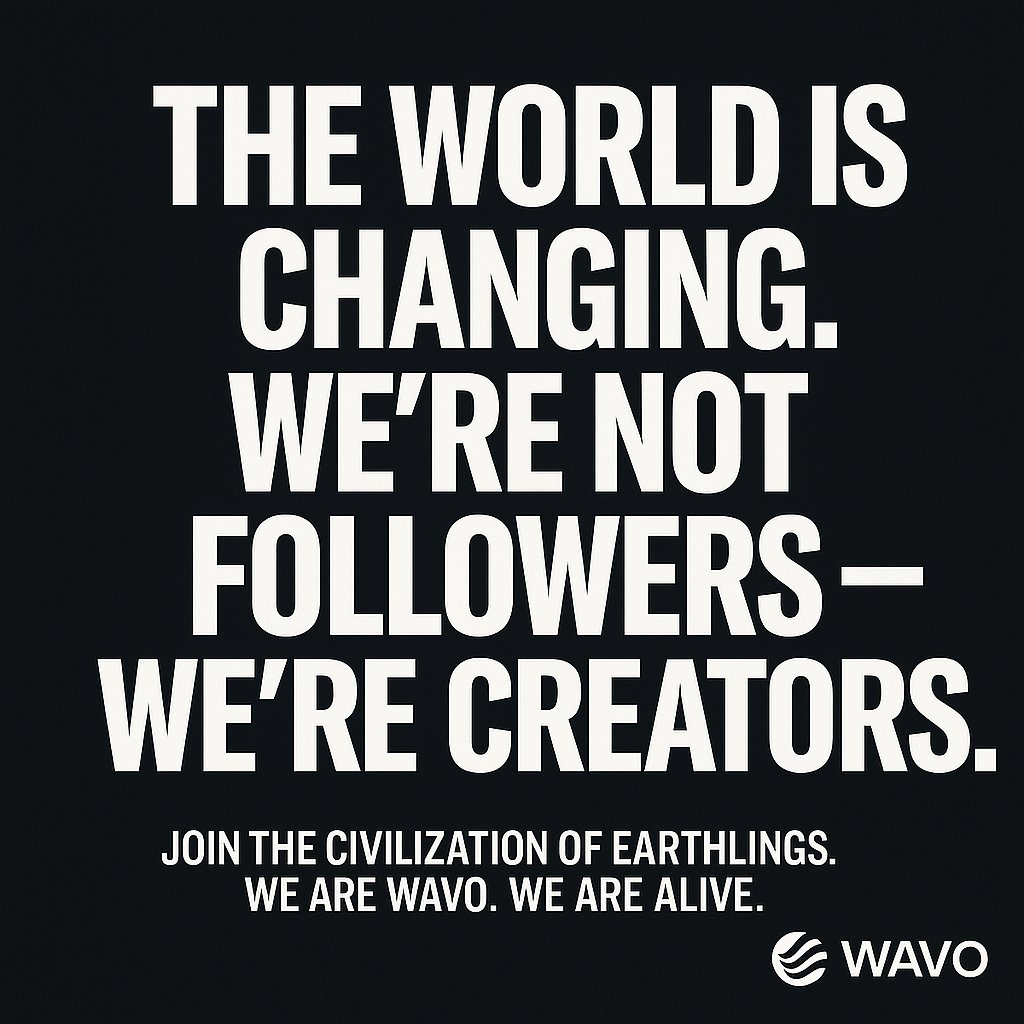 WAVOPLATFORM's tweet image. From meme to movement.
From noise to signal.
From “they decide” to “we decide.”

🌍 Be heard. Be part of WAVO.

🔗 wavoplatform.com
🐦 @WAVOPLATFORM