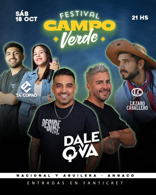 nacholv92CAT's tweet image. Hoy @daleqvaoficial + #LázaroCaballero + #TaCopao en el Festival Campo Verde #Angaco #SanJuan