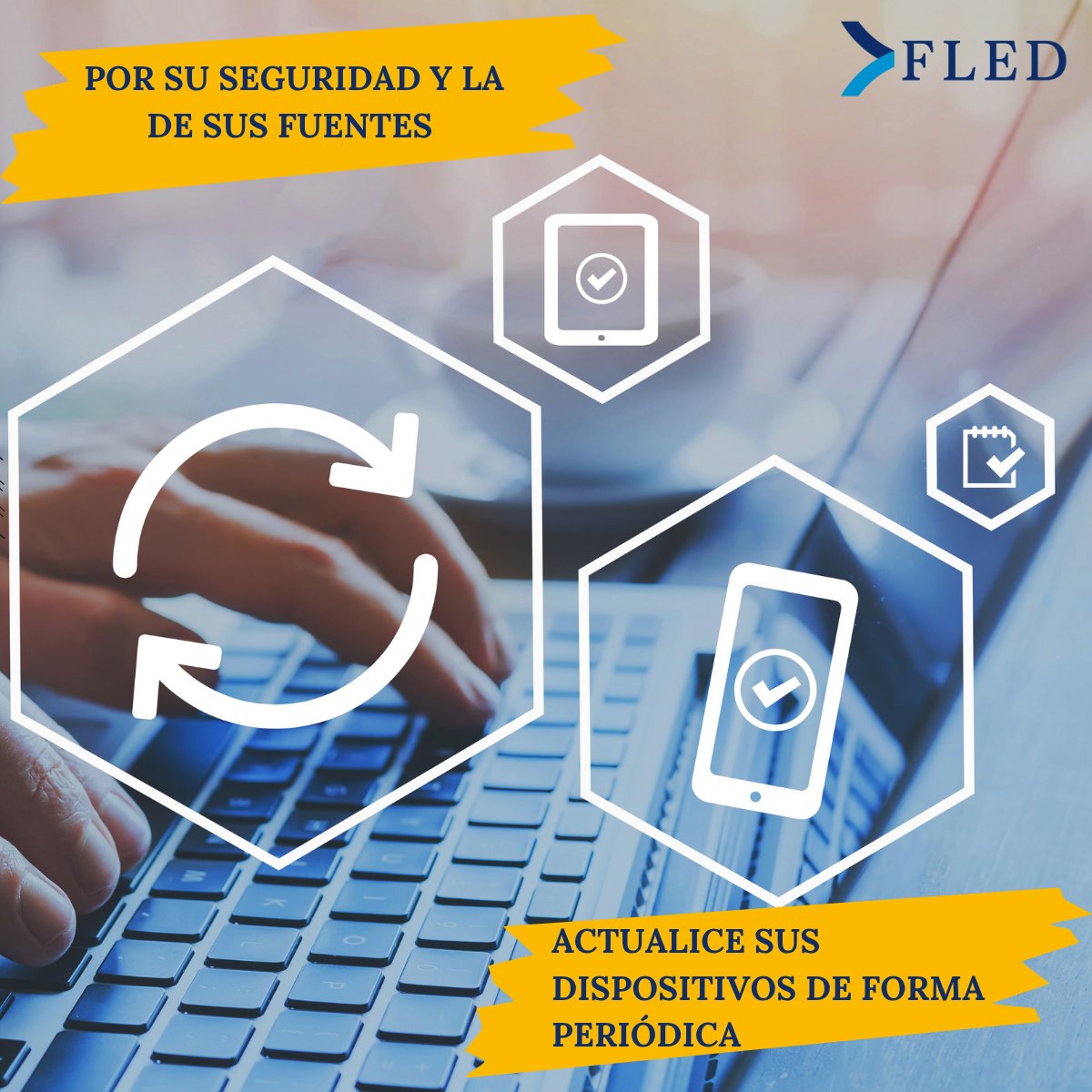 Los programas y dispositivos electrónicos desactualizados ponen en riesgo tu seguridad.

Mantenerlos siempre al día protege tu información y tu labor periodística.

#PeriodismoIndependiente #SeguridadDigital #FLED