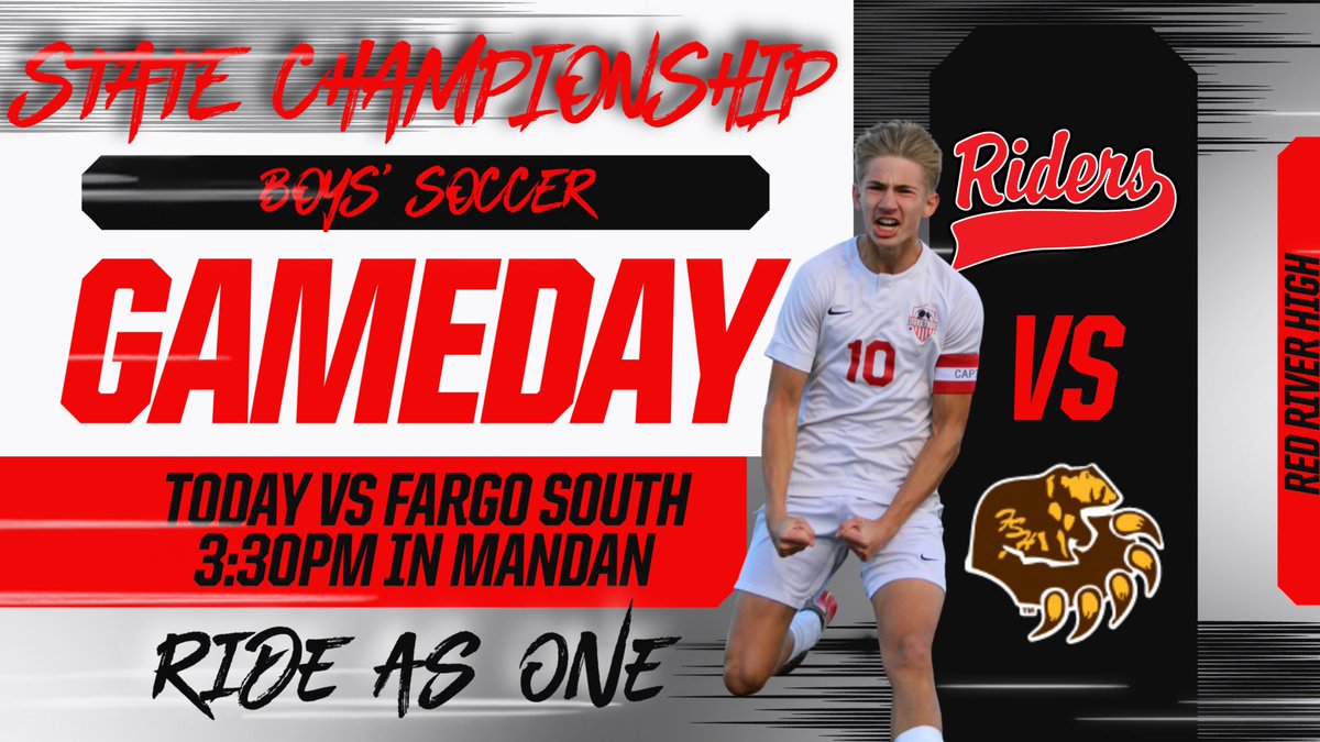 One. More. GAME😤
📍Mandan
⏰3:30
🆚Fargo South 
🏆State Championship
<a href="/rrstection/">RRHS Stection</a> <a href="/riders_soccer/">Red River Soccer</a>
 #ForTheTitle #RideAsONE